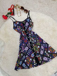 Bohemian Print Button-Up Summer Dress