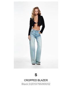 Black Cropped Blazer Jacket