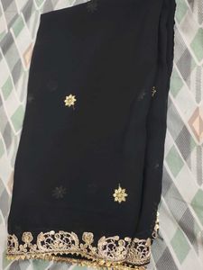 Elegant Black &amp; Gold Embellished Lehenga Choli