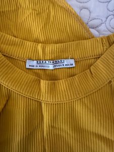 ZARA Ribbed Yellow Bodysuit