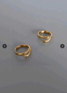 2 Chic Gold Tone Wrap Ring
