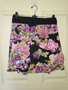 Floral Print Mini Skirt