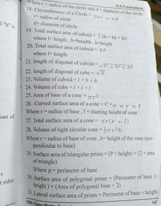 RK study kit Mathematics Xth Class formula Book