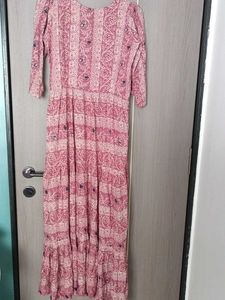 Pink ari work kurti