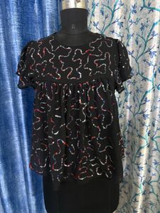 Sparkling Sequin Black Top