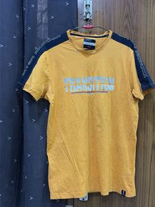 Men's Yellow Graphic Print T-Shirt
