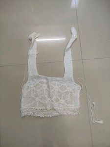Crochet White Crop Top