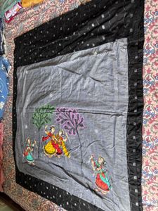 Pure cotton single ikkat pattachitra saree