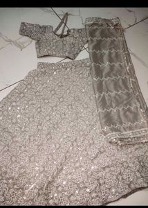 Elegant Silver Lehenga Choli Set