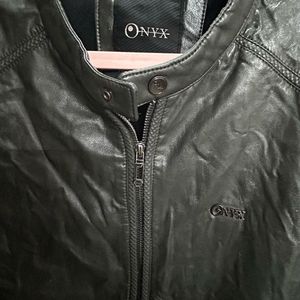 Onyx Black Faux Leather Jacket xl size