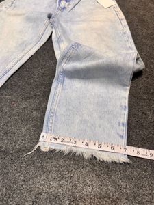 Zara High-Waisted Double Button Acid Wash Jeans