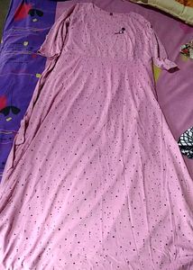 Cute Pink Polka Dot Maxi Dress