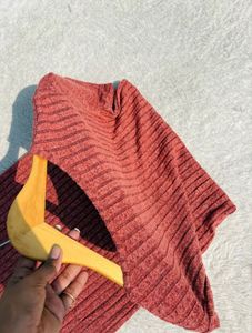 Ribbed Knit Square Neck Dress