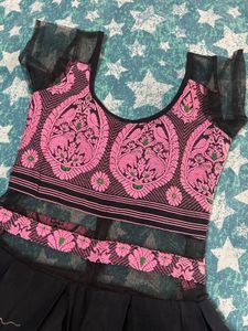 Stylish Pink &amp; Black Embroidered dress