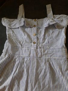 Blue And White Stripe Jumpsuit