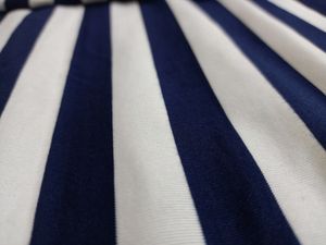 White &amp; Navy Blue Stripes Long Tight Skirt