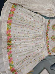 White Sequined Lehenga Choli