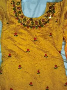 Yellow Embroidered Lehenga Choli Set