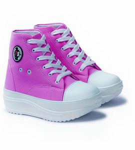 Pink High-Top Platform Sneakers