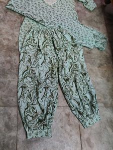 Light Green Printed Kurta Set