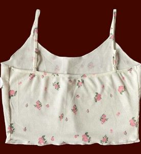 Floral Lace Trim Cami Top