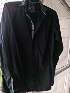 Black Long Sleeve Button-Down Shirt