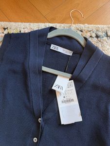 Zara Navy Blue Sleeveless Knit Vest