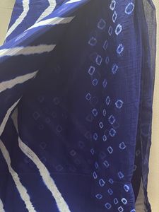 Bandhani Dupatta - Blue &amp; White