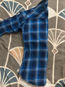 Blue Plaid Button-Up Shirt
