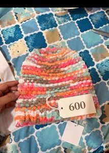 Unused Cozy Multicolor Knit Beanie Hat