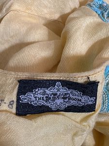 Elegant Yellow Kurta with Blue Embroidery