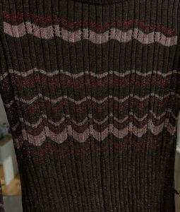 Cozy Knit Dress with Chevron Pattern