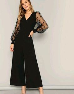 Chic Black Jumpsuit with Star Sleeves