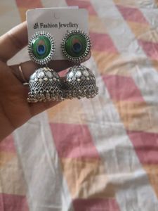 Peacock Jhumka Earrings