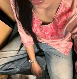 Embroidered Pink Kurti
