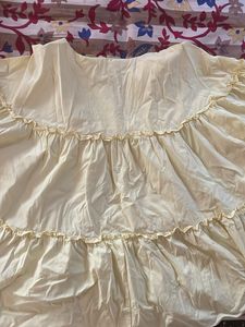 Ruffled Cream Tiered Blouse
