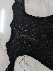 Elegant Black Printed Kurta