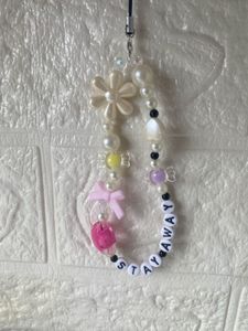 Beaded 'Stay Away' Phone Charm