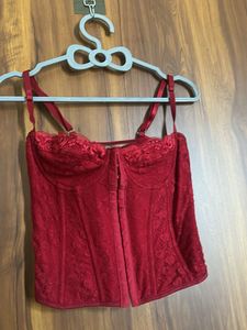 Red Lace Corset Top