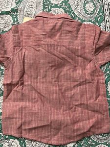 Striped Short-Sleeve Button-Up Shirt