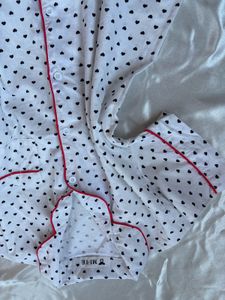 Cute Heart Print Pajama Set