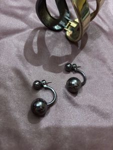 Chic Metallic Statement Bracelet &amp; Earrings Set