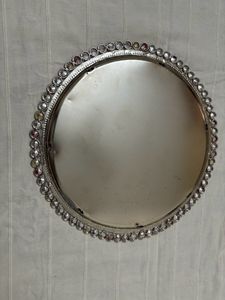 Round Silver Platted Finished Decorative Tray