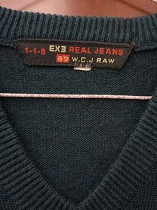Men's Green V-Neck Sweater