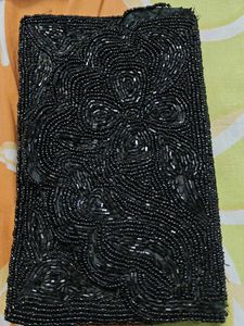 Beaded Black Clutch Evening Bag