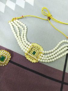 Moti Pearl Green | Alloy Jewel Set