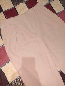 Comfortable Beige Wide Leg Trousers
