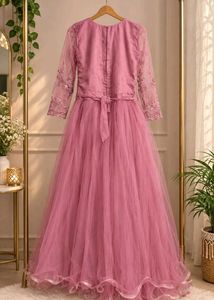 Embellished Tiered Net Gown