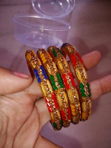 Vibrant Beaded Bangles Set