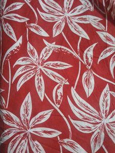 Vibrant Red Floral Dress Material